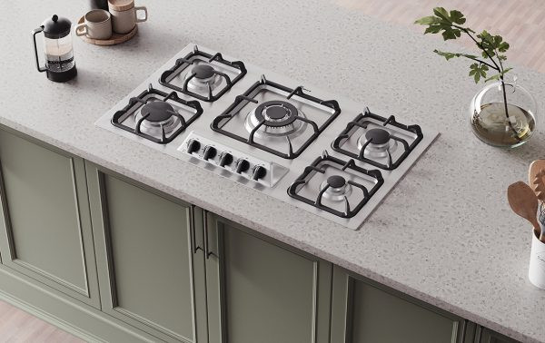 اجاق گاز استیل 5 شعله بیمکث کد 5098