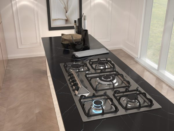 اجاق گاز استیل 5 شعله بیمکث کد 5098