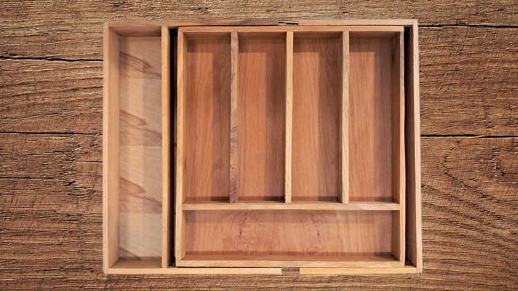 نظم دهنده و جای قاشق و چنگال داخل کشو ریگلاژی چوبی