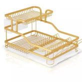 جا ظرفی 2 طبقه الومینیوم طلایی