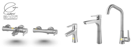 ست شیرآلات شیذر مدل ونیز رنگ استیل مات