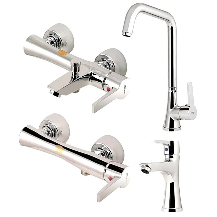 ست شیرآلات شیذر مدل ونیز رنگ استیل